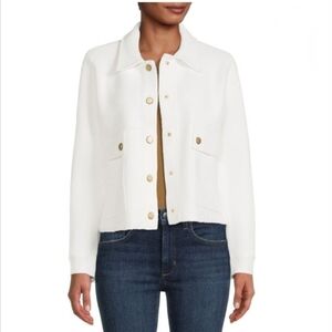 Magaschoni Women's Off White Button-Up Jacket